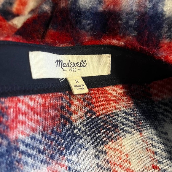 Madewell Brushed Plaid Pullover Wool Blend Sweater Top Small - Picture 4 of 5